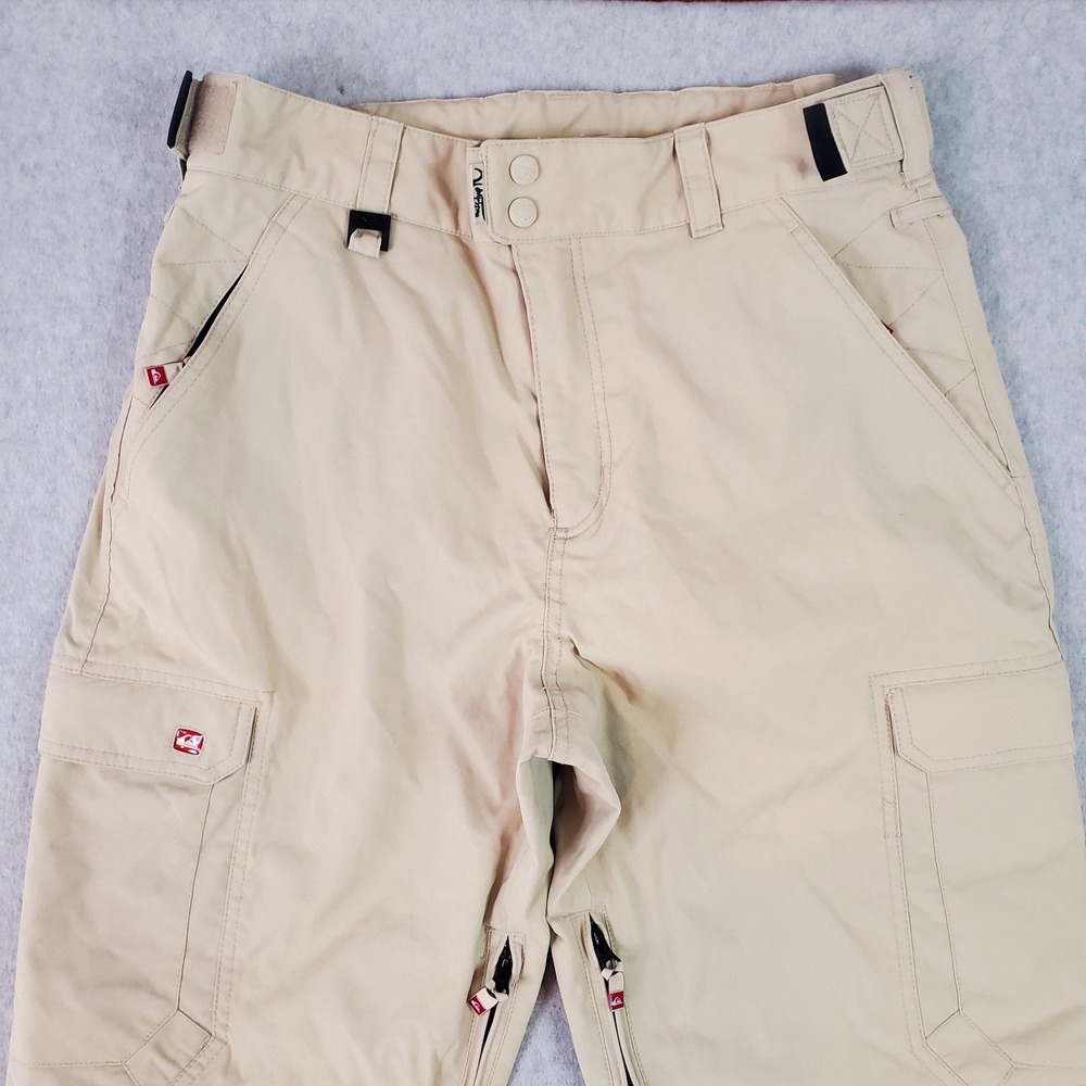 Quiksilver 5000 Snow Pants Mens Medium (34x30) Beige Cargo Ski Snowboard Vented - Picture 3 of 16
